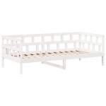 vidaXL Pat de zi cu acoperiș, alb, 80x200 cm, lemn masiv de pin vidaXL Pat de zi cu acoperiș, alb, 80x200 cm, lemn masiv de pin