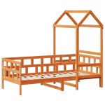 vidaXL Pat de zi cu acoperiș maro ceruit 80x200cm lemn masiv pin vidaXL Pat de zi cu acoperiș maro ceruit 80x200cm lemn masiv pin