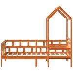 vidaXL Pat de zi cu acoperiș maro ceruit 80x200cm lemn masiv pin vidaXL Pat de zi cu acoperiș maro ceruit 80x200cm lemn masiv pin