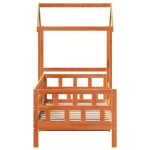 vidaXL Pat de zi cu acoperiș maro ceruit 80x200cm lemn masiv pin vidaXL Pat de zi cu acoperiș maro ceruit 80x200cm lemn masiv pin
