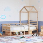 vidaXL Pat de zi cu acoperiș, 90x200 cm, lemn masiv de pin vidaXL Pat de zi cu acoperiș, 90x200 cm, lemn masiv de pin
