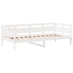 vidaXL Pat de zi cu acoperiș, alb, 80x200 cm, lemn masiv de pin vidaXL Pat de zi cu acoperiș, alb, 80x200 cm, lemn masiv de pin