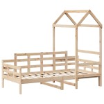 vidaXL Pat de zi cu acoperiș, 90x200 cm, lemn masiv de pin vidaXL Pat de zi cu acoperiș, 90x200 cm, lemn masiv de pin