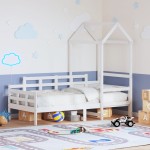 vidaXL Pat de zi cu acoperiș, alb, 80x200 cm, lemn masiv de pin vidaXL Pat de zi cu acoperiș, alb, 80x200 cm, lemn masiv de pin