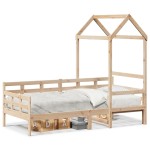 vidaXL Pat de zi cu acoperiș, 90x200 cm, lemn masiv de pin vidaXL Pat de zi cu acoperiș, 90x200 cm, lemn masiv de pin