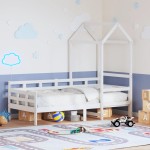 vidaXL Pat de zi cu acoperiș, alb, 80x200 cm, lemn masiv de pin vidaXL Pat de zi cu acoperiș, alb, 80x200 cm, lemn masiv de pin