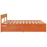 vidaXL Cadru de pat fără saltea, maro ceruit 180x200 cm lemn masiv pin vidaXL Cadru de pat fără saltea, maro ceruit 180x200 cm lemn masiv pin