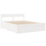 vidaXL Cadru de pat fără saltea, alb, 150x200 cm, lemn masiv pin vidaXL Cadru de pat fără saltea, alb, 150x200 cm, lemn masiv pin