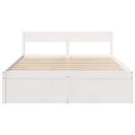 vidaXL Cadru de pat fără saltea, alb, 150x200 cm, lemn masiv pin vidaXL Cadru de pat fără saltea, alb, 150x200 cm, lemn masiv pin