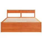 vidaXL Cadru de pat fără saltea, maro ceruit 150x200 cm lemn masiv pin vidaXL Cadru de pat fără saltea, maro ceruit 150x200 cm lemn masiv pin
