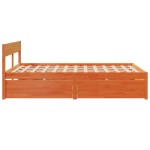 vidaXL Cadru de pat fără saltea, maro ceruit 150x200 cm lemn masiv pin vidaXL Cadru de pat fără saltea, maro ceruit 150x200 cm lemn masiv pin