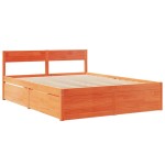 vidaXL Cadru de pat fără saltea, maro ceruit 140x200 cm lemn masiv pin vidaXL Cadru de pat fără saltea, maro ceruit 140x200 cm lemn masiv pin
