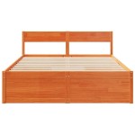vidaXL Cadru de pat fără saltea, maro ceruit 140x200 cm lemn masiv pin vidaXL Cadru de pat fără saltea, maro ceruit 140x200 cm lemn masiv pin