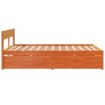 vidaXL Cadru de pat fără saltea, maro ceruit 140x200 cm lemn masiv pin vidaXL Cadru de pat fără saltea, maro ceruit 140x200 cm lemn masiv pin