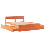 vidaXL Cadru de pat fără saltea, maro ceruit 140x200 cm lemn masiv pin vidaXL Cadru de pat fără saltea, maro ceruit 140x200 cm lemn masiv pin