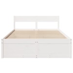 vidaXL Cadru de pat fără saltea, alb, 120x200 cm, lemn masiv pin vidaXL Cadru de pat fără saltea, alb, 120x200 cm, lemn masiv pin