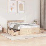 vidaXL Cadru de pat fără saltea, 135x190 cm, lemn masiv de pin vidaXL Cadru de pat fără saltea, 135x190 cm, lemn masiv de pin