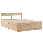 vidaXL Cadru de pat fără saltea, 135x190 cm, lemn masiv de pin vidaXL Cadru de pat fără saltea, 135x190 cm, lemn masiv de pin
