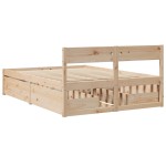 vidaXL Cadru de pat fără saltea, 135x190 cm, lemn masiv de pin vidaXL Cadru de pat fără saltea, 135x190 cm, lemn masiv de pin