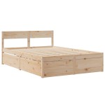 vidaXL Cadru de pat fără saltea, 120x190 cm, lemn masiv pin vidaXL Cadru de pat fără saltea, 120x190 cm, lemn masiv pin