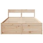 vidaXL Cadru de pat fără saltea, 120x190 cm, lemn masiv pin vidaXL Cadru de pat fără saltea, 120x190 cm, lemn masiv pin
