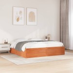 vidaXL Cadru de pat fără saltea, maro ceruit 180x200 cm lemn masiv pin vidaXL Cadru de pat fără saltea, maro ceruit 180x200 cm lemn masiv pin