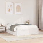 vidaXL Cadru de pat fără saltea, alb, 150x200 cm, lemn masiv pin vidaXL Cadru de pat fără saltea, alb, 150x200 cm, lemn masiv pin