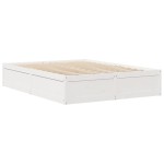 vidaXL Cadru de pat fără saltea, alb, 140x200 cm, lemn masiv pin