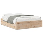 vidaXL Cadru de pat fără saltea, 140x190 cm, lemn masiv de pin vidaXL Cadru de pat fără saltea, 140x190 cm, lemn masiv de pin