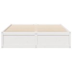 vidaXL Cadru de pat fără saltea, alb, 140x190 cm, lemn masiv de pin
