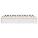 vidaXL Cadru de pat fără saltea, alb, 140x190 cm, lemn masiv de pin