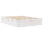 vidaXL Cadru de pat fără saltea, alb, 140x190 cm, lemn masiv de pin