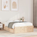 vidaXL Cadru de pat fără saltea, 135x190 cm, lemn masiv de pin vidaXL Cadru de pat fără saltea, 135x190 cm, lemn masiv de pin