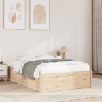 vidaXL Cadru de pat fără saltea, 120x190 cm, lemn masiv pin vidaXL Cadru de pat fără saltea, 120x190 cm, lemn masiv pin