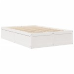 vidaXL Cadru de pat fără saltea, alb, 120x190 cm, lemn masiv pin
