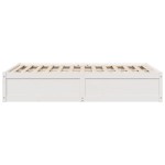 vidaXL Cadru de pat fără saltea, alb, 120x190 cm, lemn masiv pin