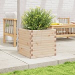 vidaXL Jardinieră de grădină, 50x50x46 cm, lemn masiv de pin vidaXL Jardinieră de grădină, 50x50x46 cm, lemn masiv de pin