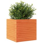 vidaXL Jardinieră de grădină, maro ceruit, 50x50x46 cm, lemn masiv pin