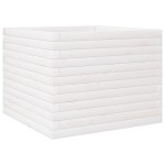 vidaXL Jardinieră de grădină, alb, 60x60x46 cm, lemn masiv de pin