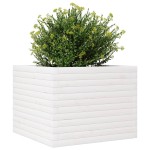 vidaXL Jardinieră de grădină, alb, 60x60x46 cm, lemn masiv de pin