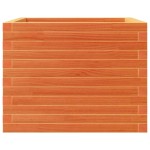 vidaXL Jardinieră de grădină, maro ceruit, 60x60x46 cm, lemn masiv pin
