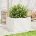 vidaXL Jardinieră de grădină, alb, 70x70x46 cm, lemn masiv de pin vidaXL Jardinieră de grădină, alb, 70x70x46 cm, lemn masiv de pin