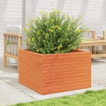 vidaXL Jardinieră de grădină, maro ceruit, 70x70x46 cm, lemn masiv pin