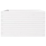 vidaXL Jardinieră de grădină, alb, 80x80x46 cm, lemn masiv de pin vidaXL Jardinieră de grădină, alb, 80x80x46 cm, lemn masiv de pin