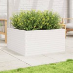 vidaXL Jardinieră de grădină, alb, 90x90x46 cm, lemn masiv de pin
