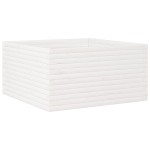 vidaXL Jardinieră de grădină, alb, 90x90x46 cm, lemn masiv de pin