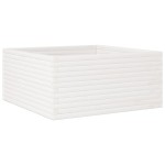vidaXL Jardinieră de grădină, alb, 100x100x46 cm, lemn masiv de pin vidaXL Jardinieră de grădină, alb, 100x100x46 cm, lemn masiv de pin