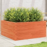 vidaXL Jardinieră grădină, maro ceruit, 100x100x46 cm, lemn masiv pin vidaXL Jardinieră grădină, maro ceruit, 100x100x46 cm, lemn masiv pin