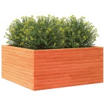 vidaXL Jardinieră grădină, maro ceruit, 100x100x46 cm, lemn masiv pin vidaXL Jardinieră grădină, maro ceruit, 100x100x46 cm, lemn masiv pin