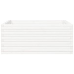 vidaXL Jardinieră de grădină, alb, 110x110x46 cm, lemn masiv de pin vidaXL Jardinieră de grădină, alb, 110x110x46 cm, lemn masiv de pin
